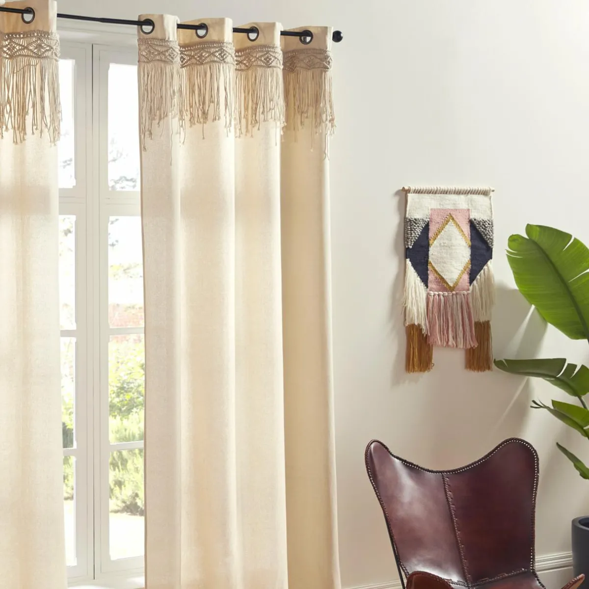 ATMOSPHERA Rideau macramé (140 x 260 cm) Ritual Beige Discount