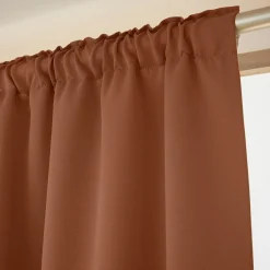 EMINZA Rideau obscurcissant galon fronceur (140 x 260 cm) Dark Terracotta Online