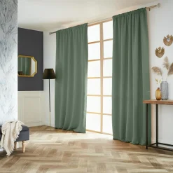 EMINZA Rideau obscurcissant galon fronceur (140 x 260 cm) Dark Vert romarin Hot