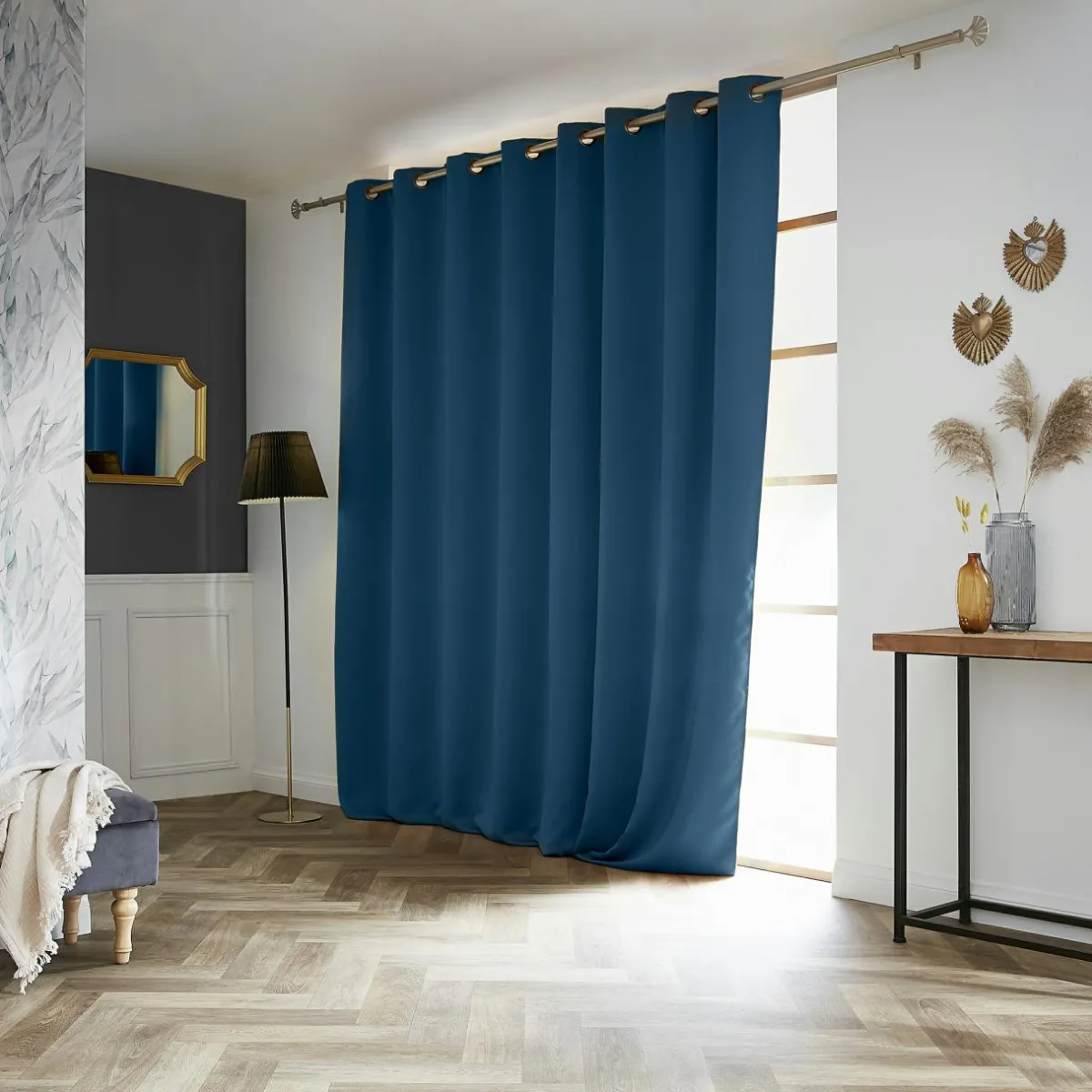 EMINZA Rideau obscurcissant (280 x 260 cm) Dark Bleu pétrole New