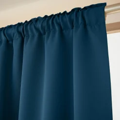 EMINZA Rideau obscurcissant galon fronceur (140 x 260 cm) Dark Bleu pétrole Discount