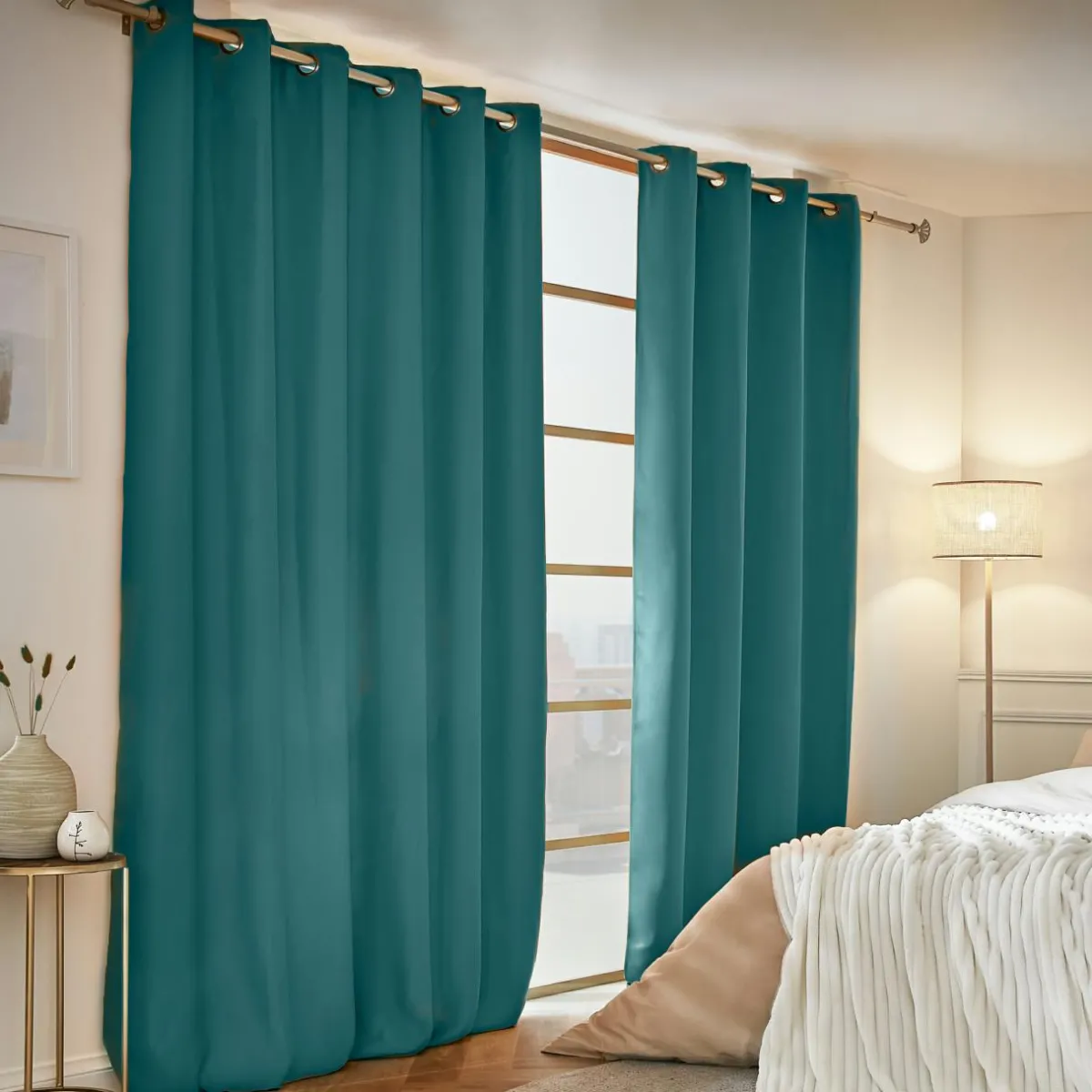 EMINZA Rideau obscurcissant thermique (180 x 260 cm) Calore Bleu canard Clearance