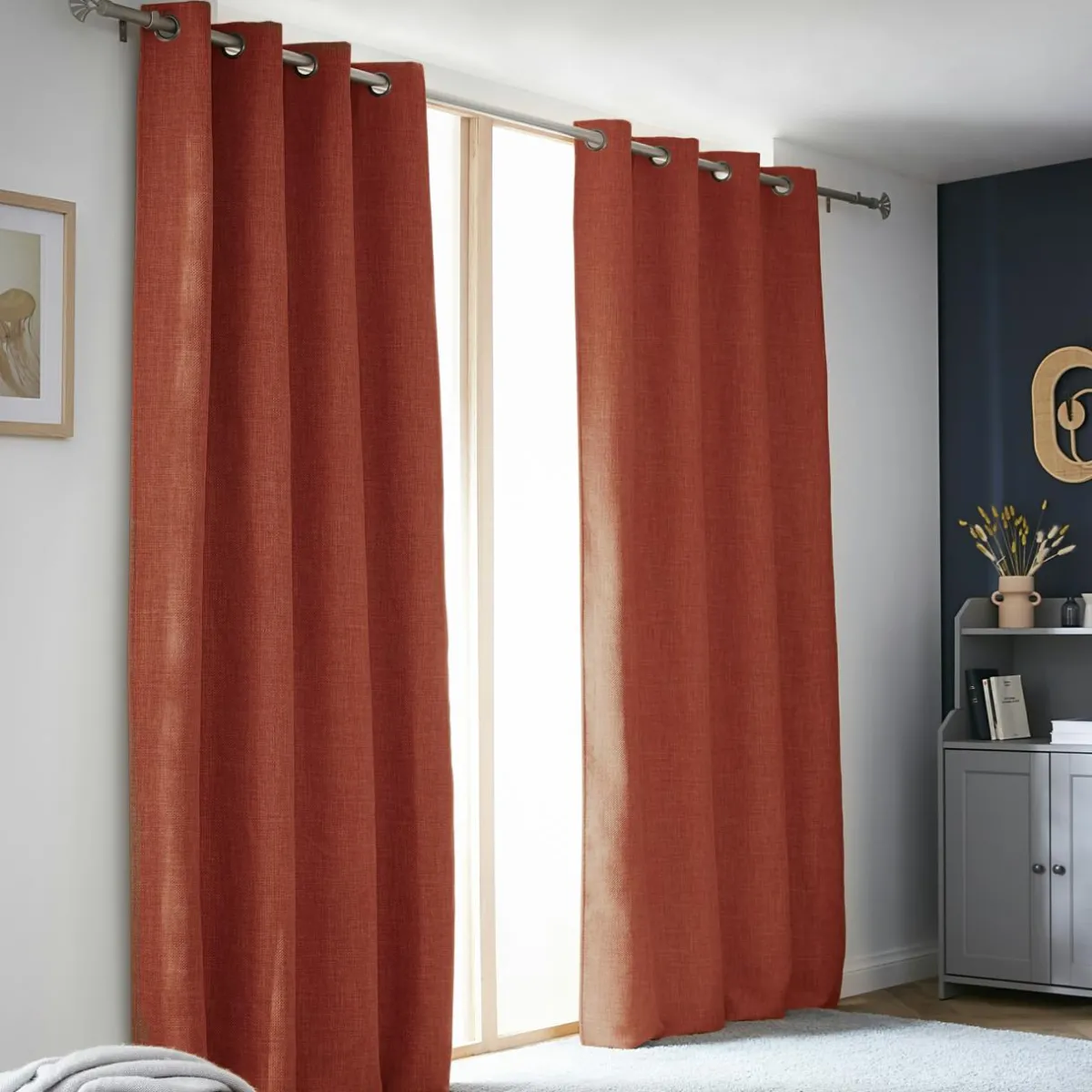 EMINZA Rideau obscurcissant thermique (140 x 240 cm) Alba Terracotta Clearance
