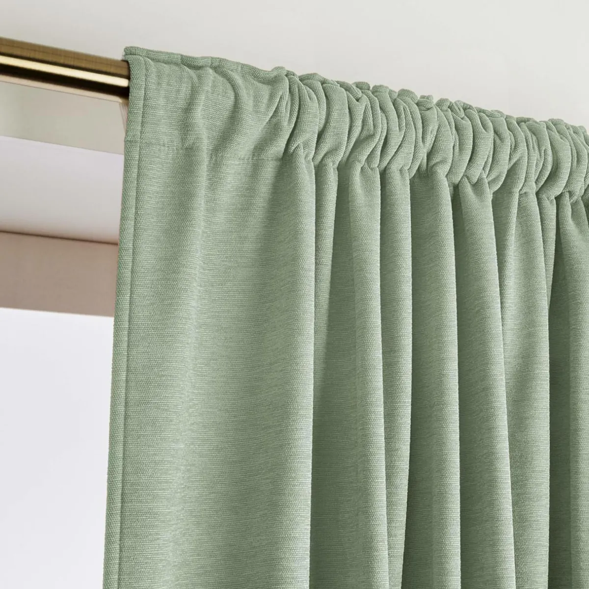 EMINZA Rideau obscurcissant thermique galon fronceur (280 x 240 cm) Minuit Vert kaki Outlet