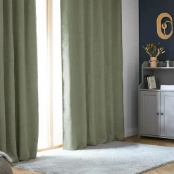 EMINZA Rideau obscurcissant thermique galon fronceur (180 x 260 cm) Alba Vert romarin Discount