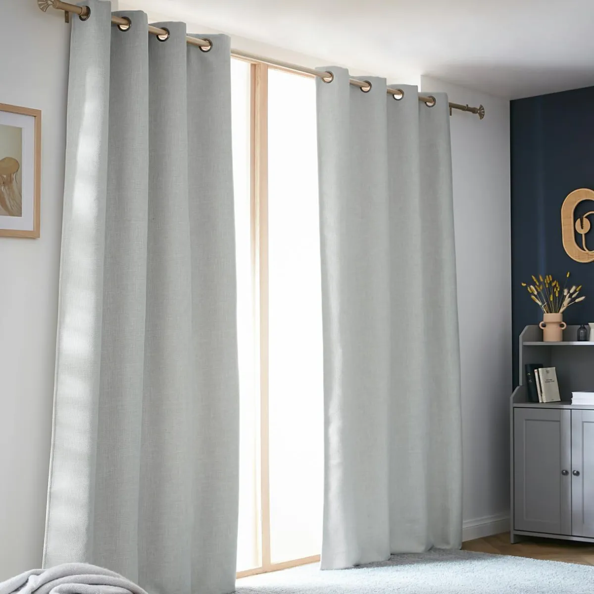 EMINZA Rideau obscurcissant thermique (140 x 240 cm) Alba Gris Clearance