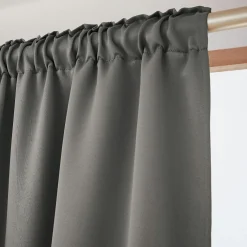 EMINZA Rideau obscurcissant thermique galon fronceur (140 x 240 cm) Calore Gris Anthracite New