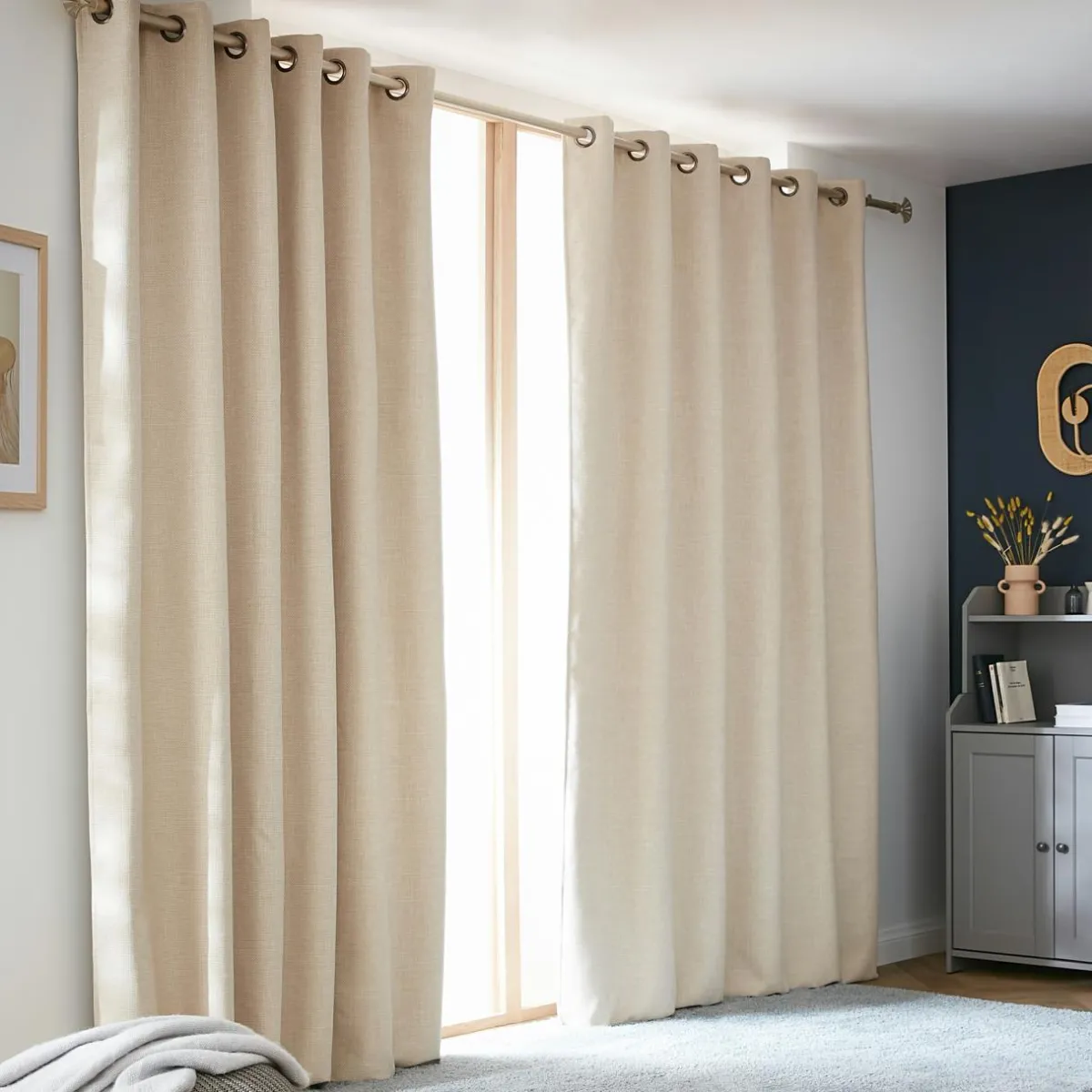 EMINZA Rideau obscurcissant thermique (180 x 260 cm) Alba grège Beige Best