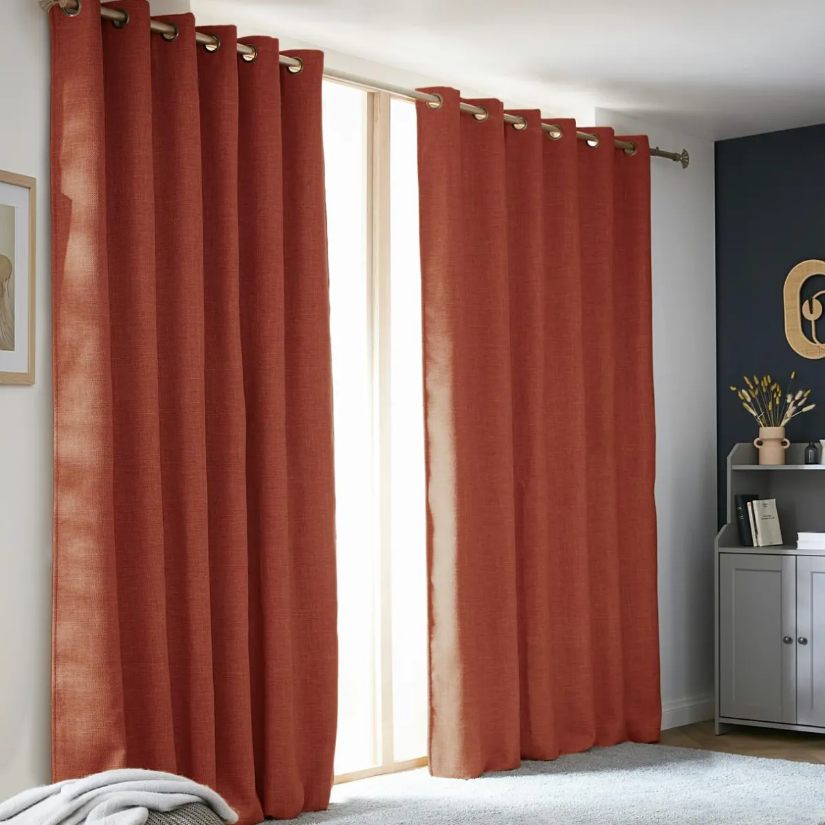 EMINZA Rideau obscurcissant thermique (180 x 260 cm) Alba Terracotta Sale