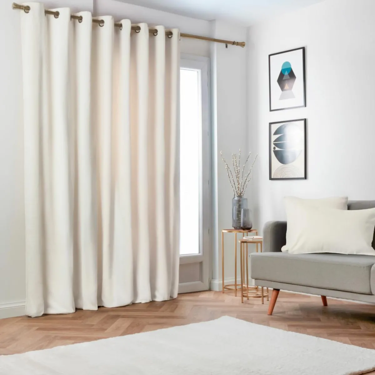 EMINZA Rideau obscurcissant thermique (280 x 240 cm) Minuit sable Beige Hot