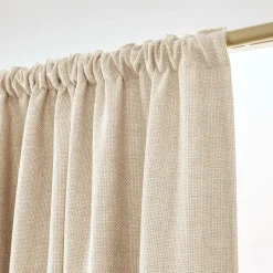 EMINZA Rideau obscurcissant thermique galon fronceur (180 x 260 cm) Alba grège Beige Hot