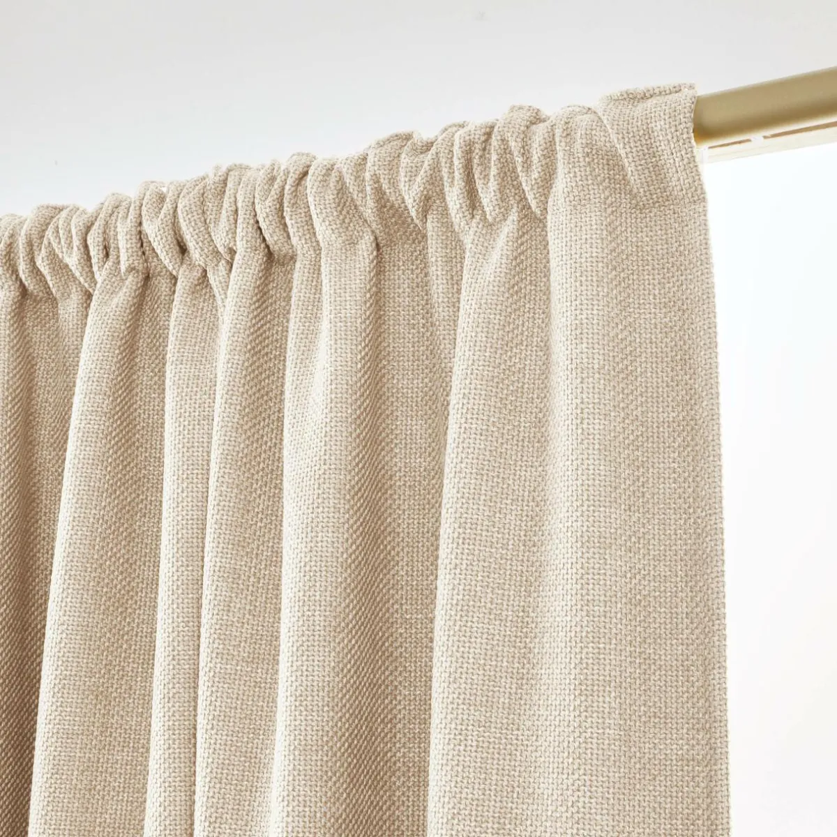EMINZA Rideau obscurcissant thermique galon fronceur (180 x 260 cm) Alba grège Beige Hot