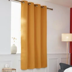 EMINZA Rideau obscurcissant thermique (140 x 180 cm) Calore Jaune moutarde New