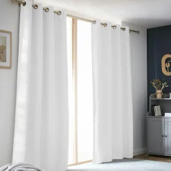 EMINZA Rideau obscurcissant thermique (140 x 280 cm) Alba perle Blanc Discount