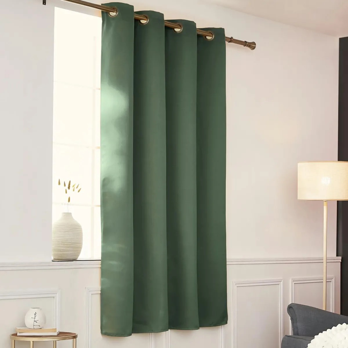 EMINZA Rideau obscurcissant thermique (140 x 180 cm) Calore Vert romarin Hot