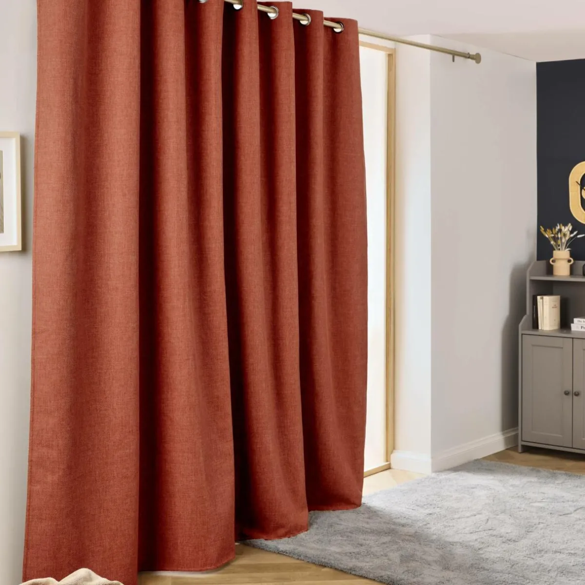 EMINZA Rideau obscurcissant thermique (280 x 240 cm) Alba Terracotta Clearance