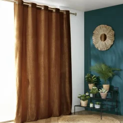 EMINZA Rideau obscurcissant velours (180 x 260 cm) Fern Camel New