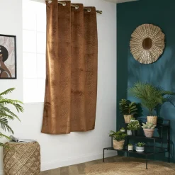 EMINZA Rideau obscurcissant velours (140 x 180 cm) Fern Camel Sale