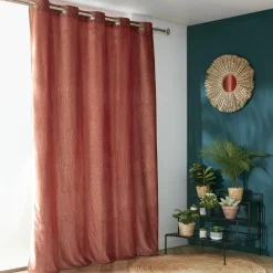 EMINZA Rideau obscurcissant velours (180 x 260 cm) Fern Terracotta Discount
