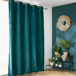 EMINZA Rideau obscurcissant velours (180 x 260 cm) Fern Bleu pétrole Clearance