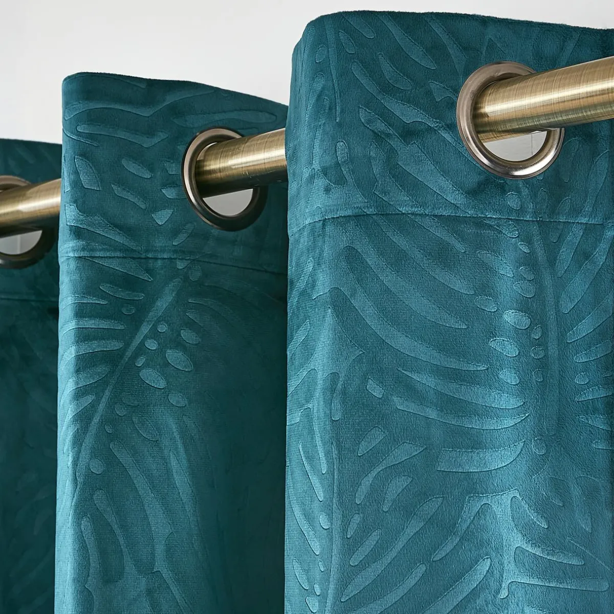 EMINZA Rideau obscurcissant velours (140 x 280 cm) Fern Bleu pétrole Hot