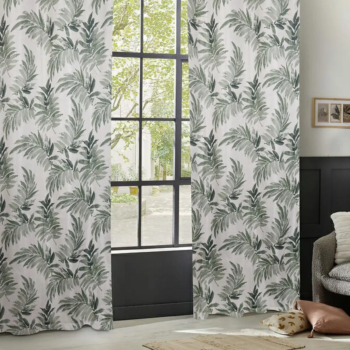 Atmosphera, cru017dateur d'intu017drieur Rideau occultant (135 x 260 cm) Elena Vert Discount