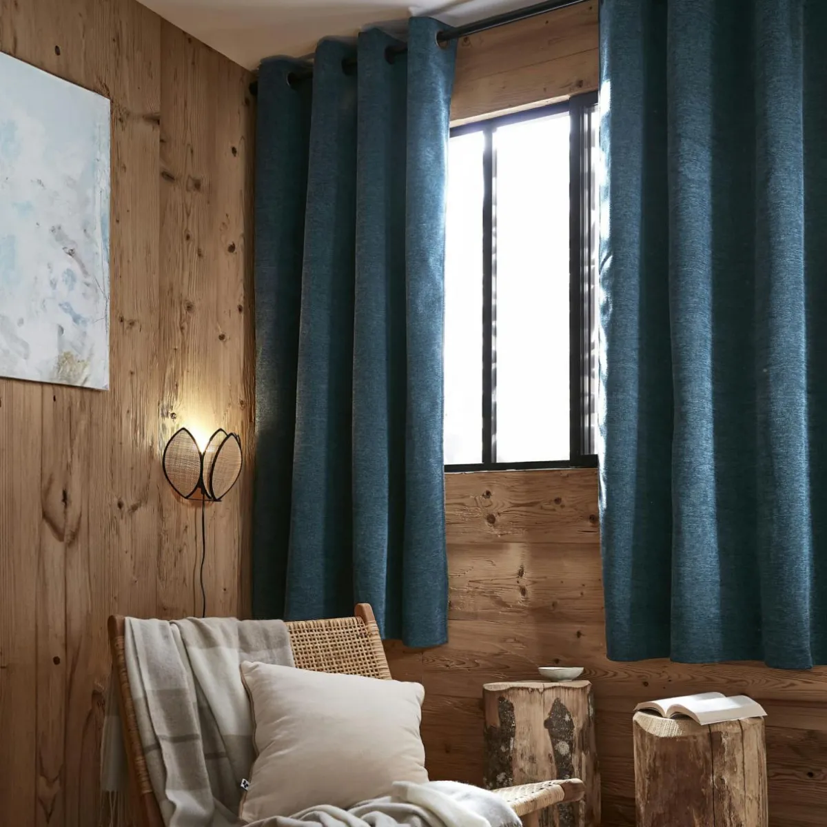 EMINZA Rideau occultant isolant Total Blackout (140 x 180 cm) Magnus Bleu nuit Outlet