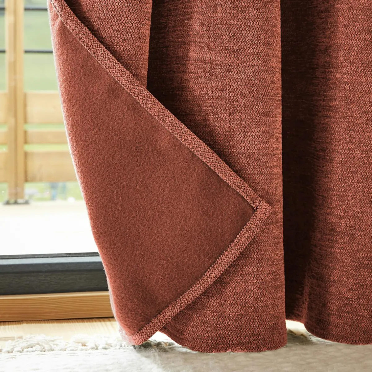 EMINZA Rideau occultant isolant Total Blackout (140 x 240 cm) Magnus Terracotta Clearance