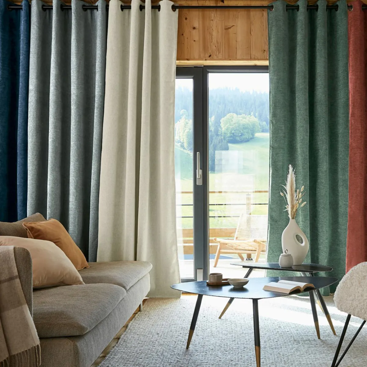EMINZA Rideau occultant isolant Total Blackout (140 x 240 cm) Magnus Vert Eucalyptus Hot