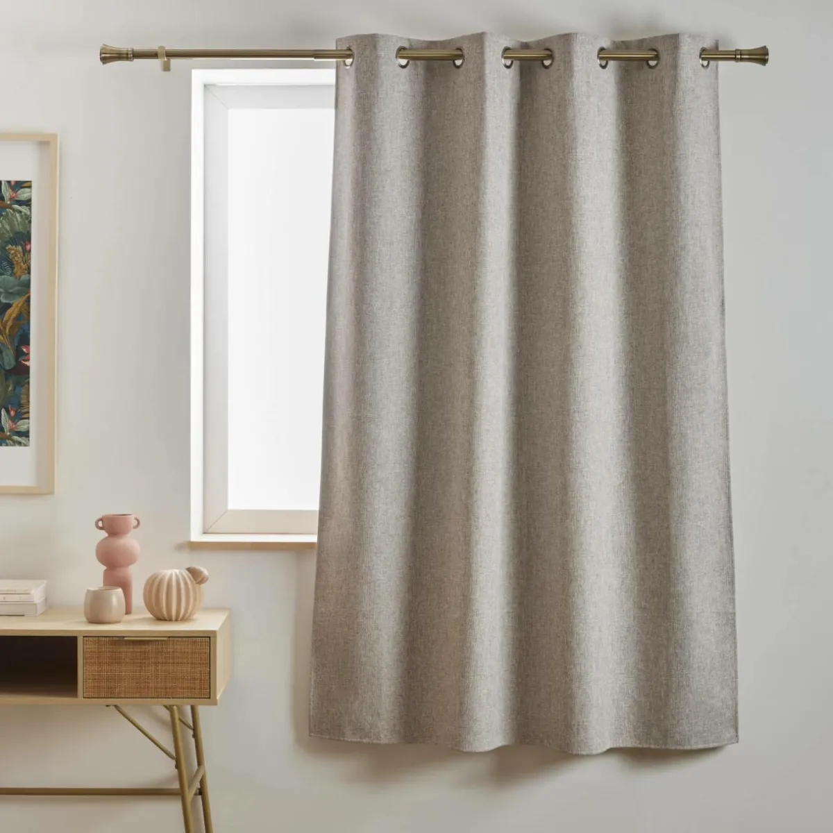 EMINZA Rideau occultant Total Blackout (140 x 180 cm) Ombra Taupe Sale