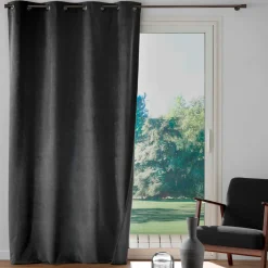douceur d'intu017drieur Rideau occultant velours (140 x 260 cm) Olympe Gris Anthracite Hot
