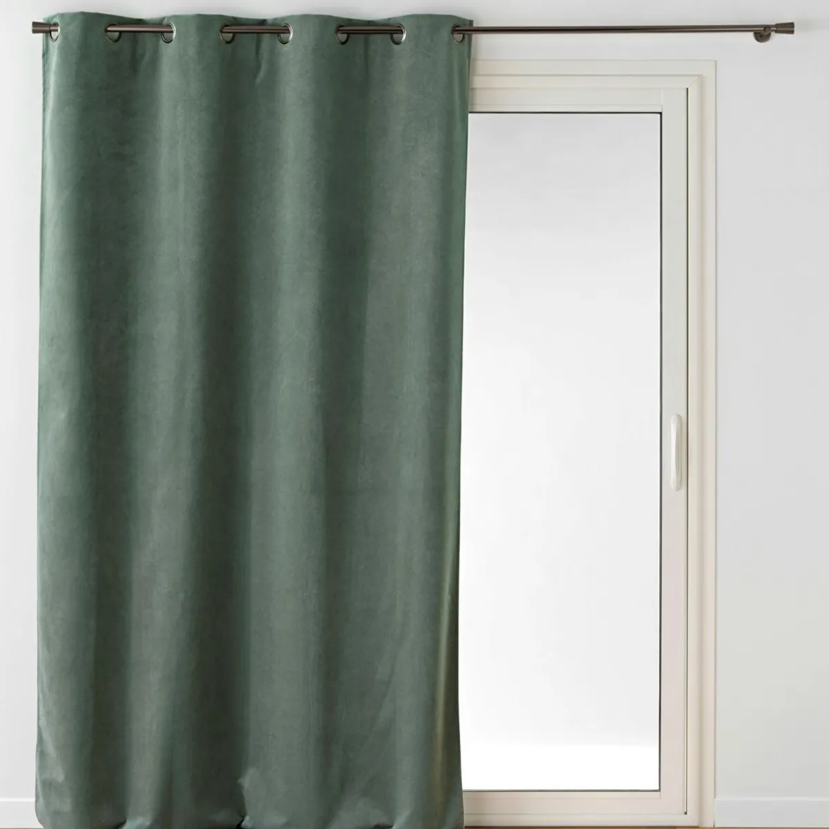 douceur d'intu017drieur Rideau occultant velours (140 x 260 cm) Olympe Vert kaki