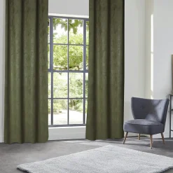 Atmosphera, cru017dateur d'intu017drieur Rideau occultant velours (135 x 260 cm) Fuji Vert kaki Clearance
