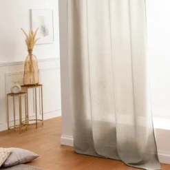 LOVELY CASA Rideau oeillets (140 x 260 cm) Bea Taupe clair Outlet