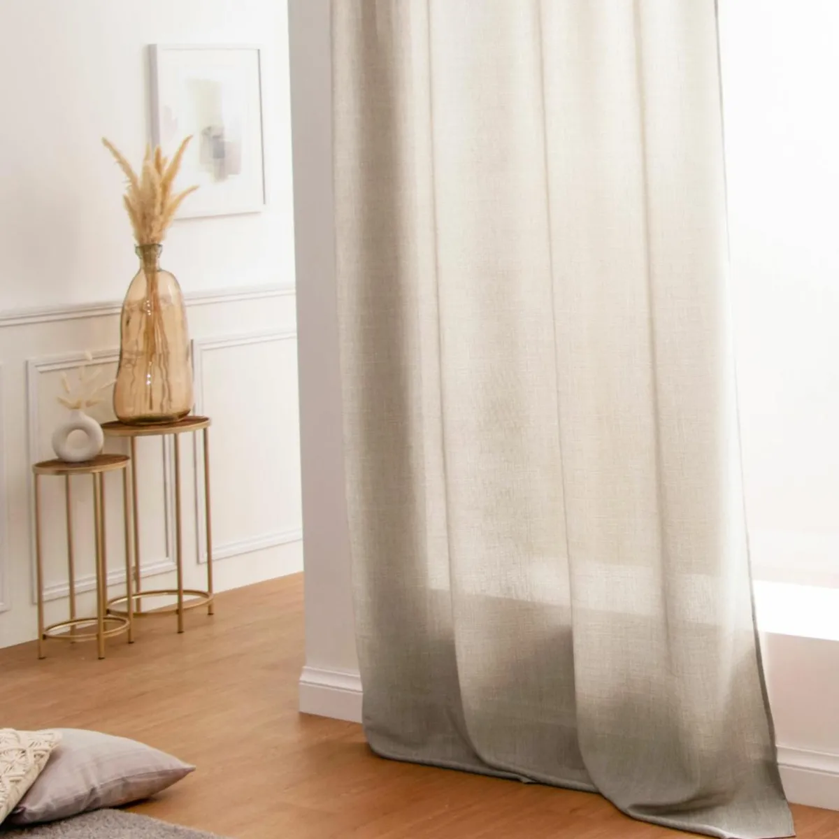 LOVELY CASA Rideau oeillets (140 x 260 cm) Bea Taupe clair Outlet