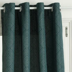 ATMOSPHERA Rideau oeillets (140 x 260 cm) Geom Bleu canard Clearance