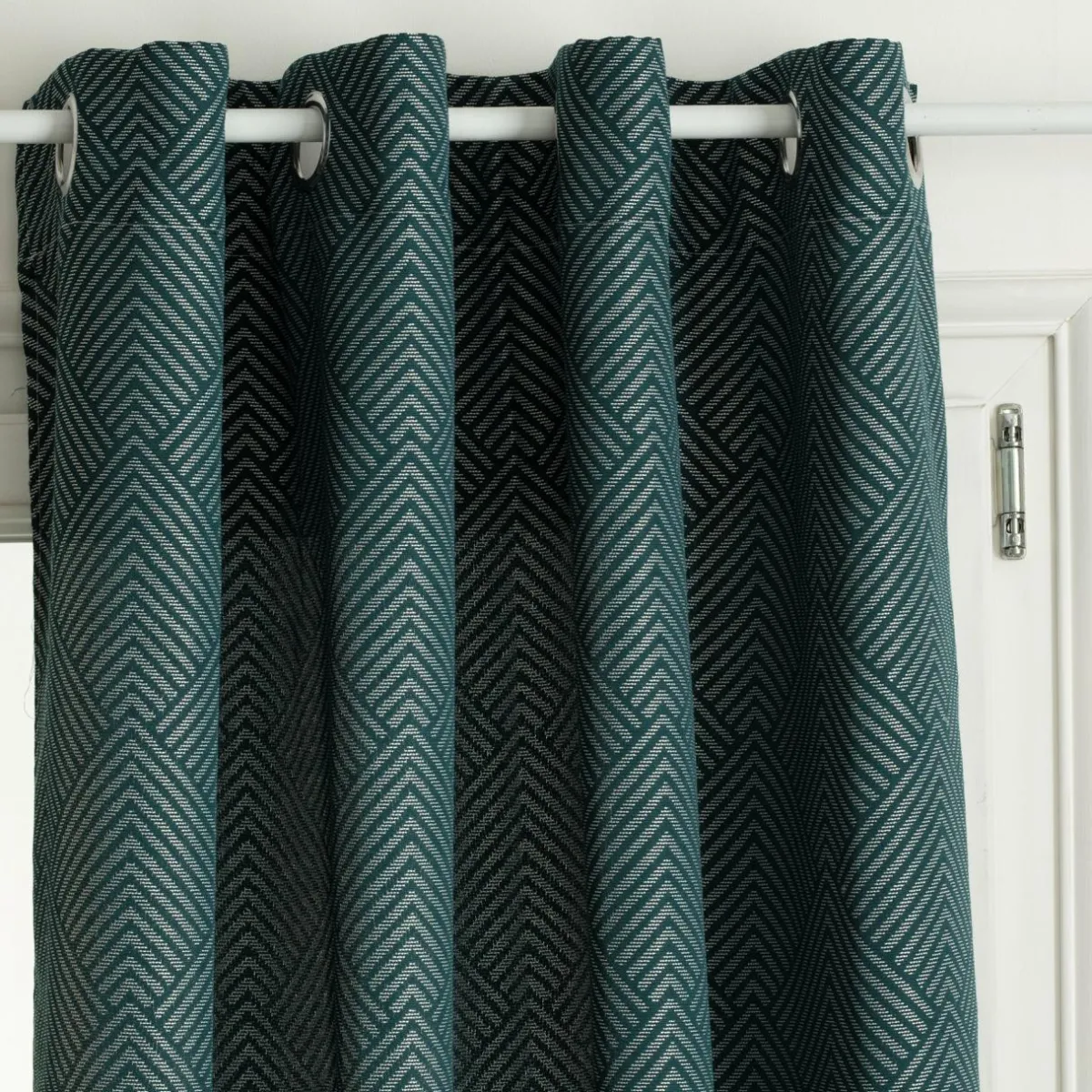 ATMOSPHERA Rideau oeillets (140 x 260 cm) Geom Bleu canard Clearance