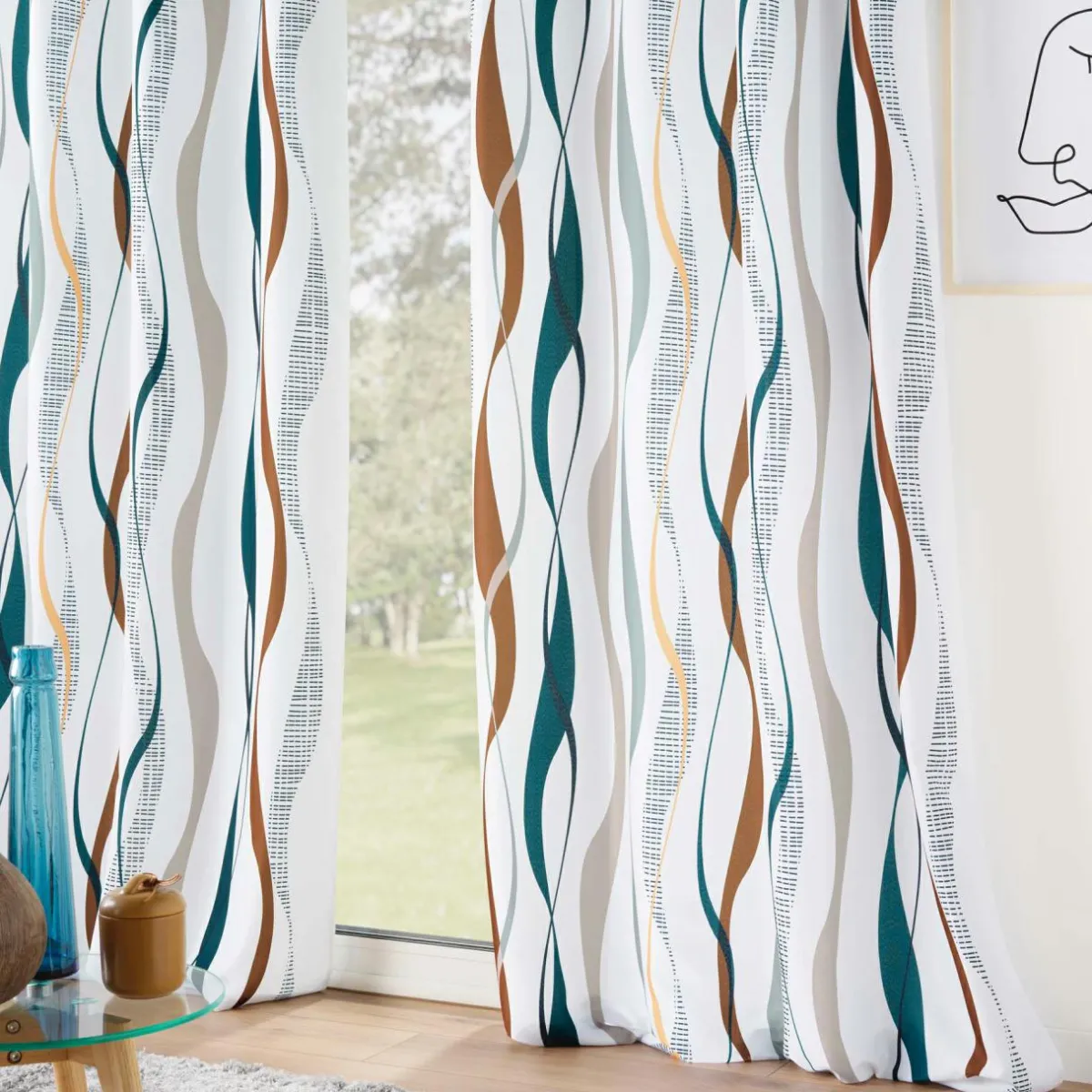 DOUCEUR D'INTERIEUR Rideau oeillets (140 x 280 cm) Lisana Multicolore Hot