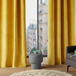 ATMOSPHERA Rideau oeillets (140 x 260 cm) Lilou Jaune ocre Outlet