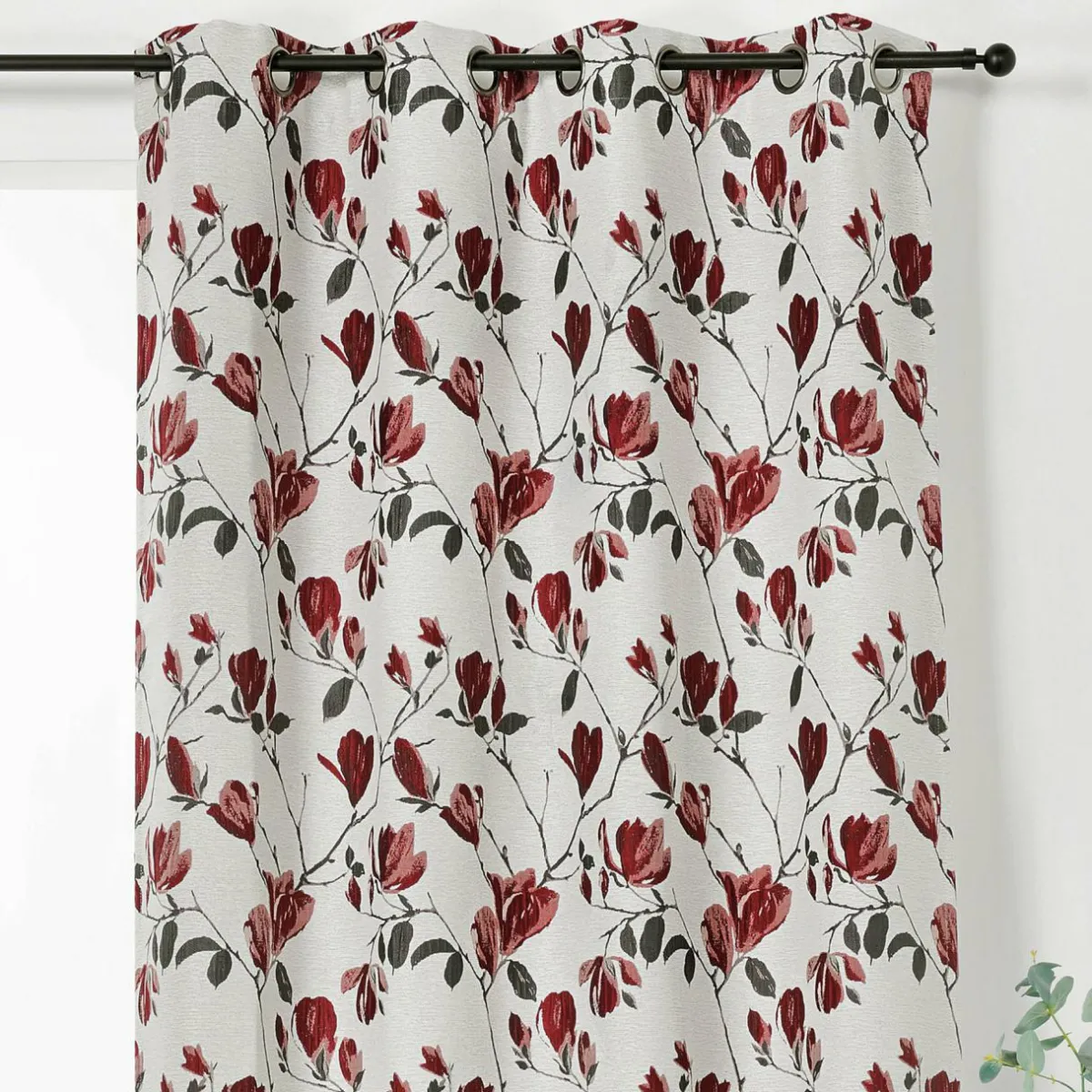 LINDER Rideau oeillets (135 x 250 cm) Magnolia Rouge Sale