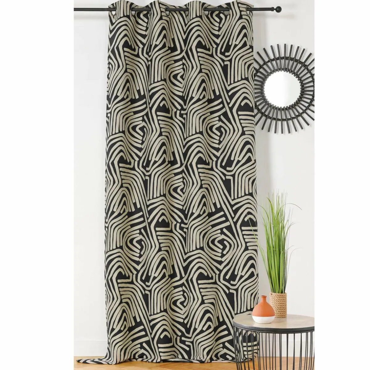 LINDER Rideau oeillets (140 x 260 cm) Nairobi Noir Clearance
