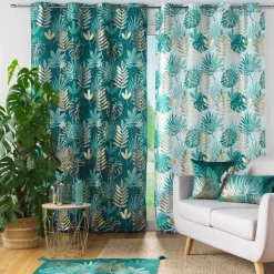 DOUCEUR D'INTERIEUR Rideau oeillets (140 x 260 cm) Ornella Vert émeraude
