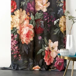 LINDER Rideau oeillets (145 x 250 cm) Pivoine Rouge New