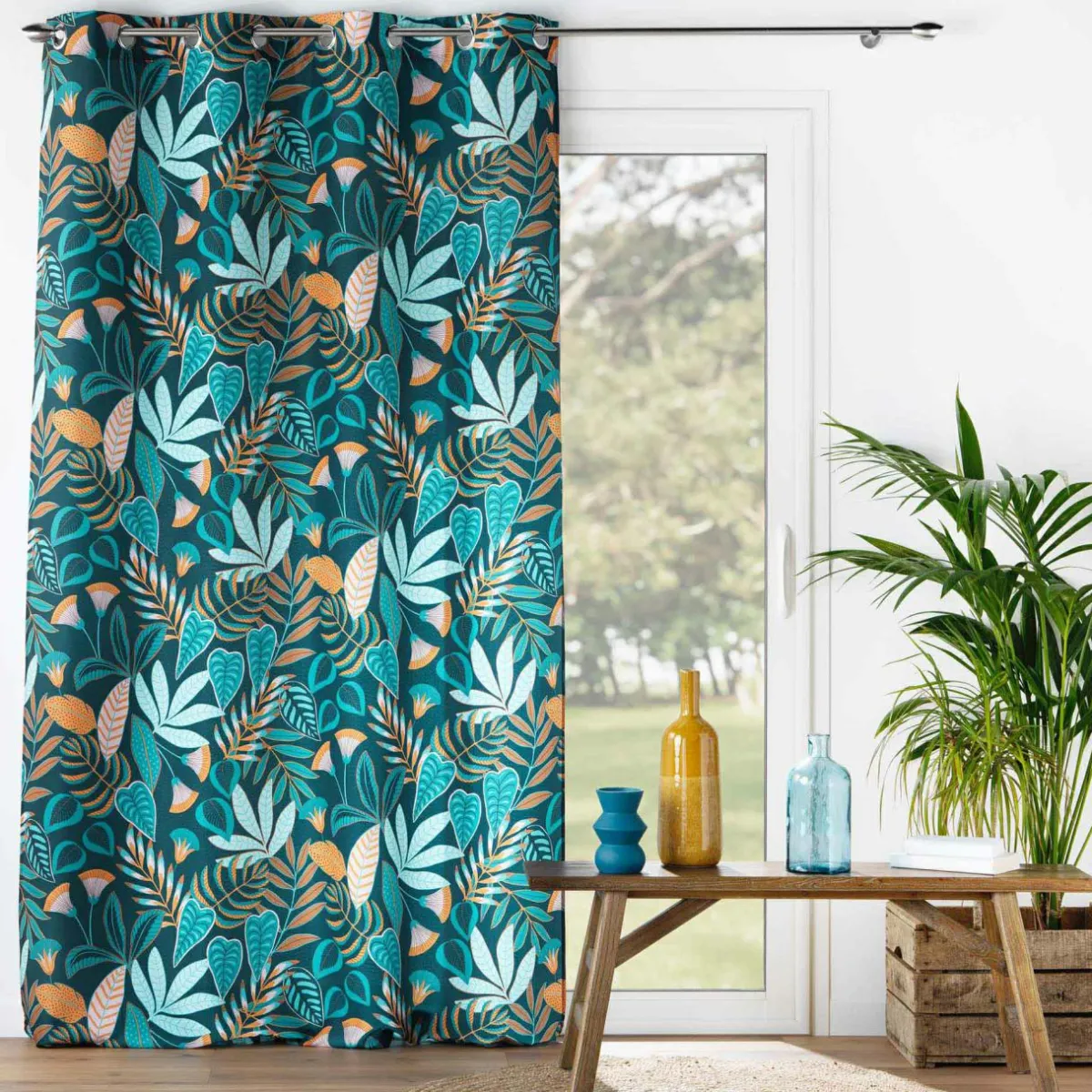 DOUCEUR D'INTERIEUR Rideau oeillets (140 x 280 cm) Tilda Vert Discount