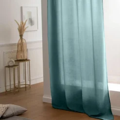 LOVELY CASA Rideau oeillets (140 x H260 cm) Béa Bleu canard Sale