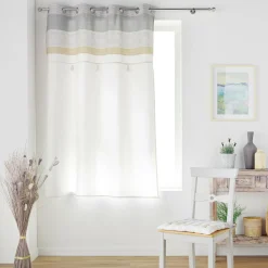 douceur d'intu017drieur Rideau polycoton (140 x 180 cm) Iliade Blanc Discount