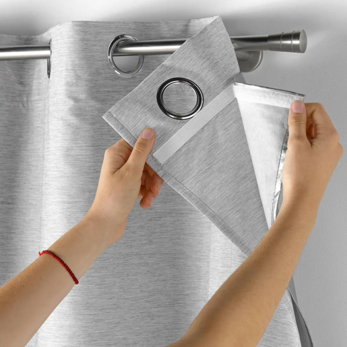 DOUCEUR D'INTERIEUR Rideau thermique doublure amovible (140 x 260 cm) Coverline Gris clair Hot