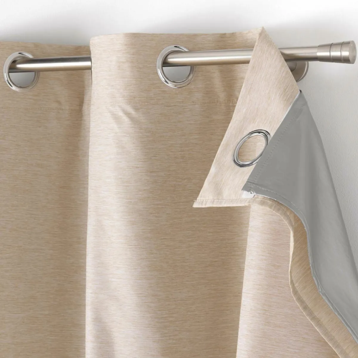 DOUCEUR D'INTERIEUR Rideau thermique doublure amovible (140 x 260 cm) Coverline Beige
