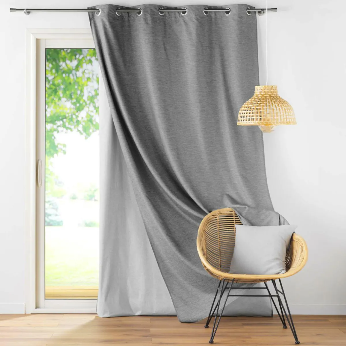 DOUCEUR D'INTERIEUR Rideau thermique doublure amovible (140 x 260 cm) Coverline Gris Anthracite Sale