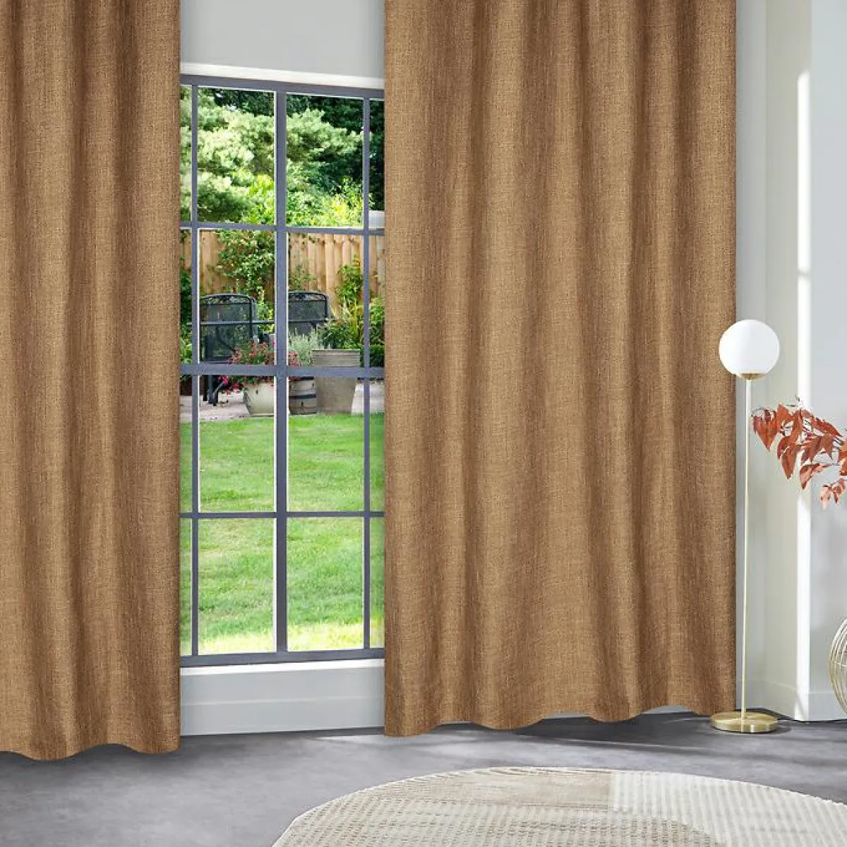 Atmosphera, cru017dateur d'intu017drieur Rideau tissé (140 x 260 cm) Clem Cannelle Hot